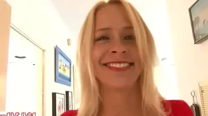 Blonde milf seducing college student then lets him fuck her