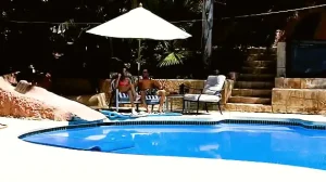 EMMA HAIZE Poolside Huge Cock POV Deepthroat Blowjob and Facial